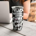 thumbnail image 3 of Cow Print Tumbler with Lid and Straw, 20 Oz Cup Stainless Steel Insulated Water Bottle Coffee Mug, Gifts for Cow Print Lover, 3 of 6