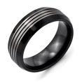 thumbnail image 1 of Titanium Black Ti 8mm Brushed & Polished Beveled Edge Band Size 9.5, 1 of 3