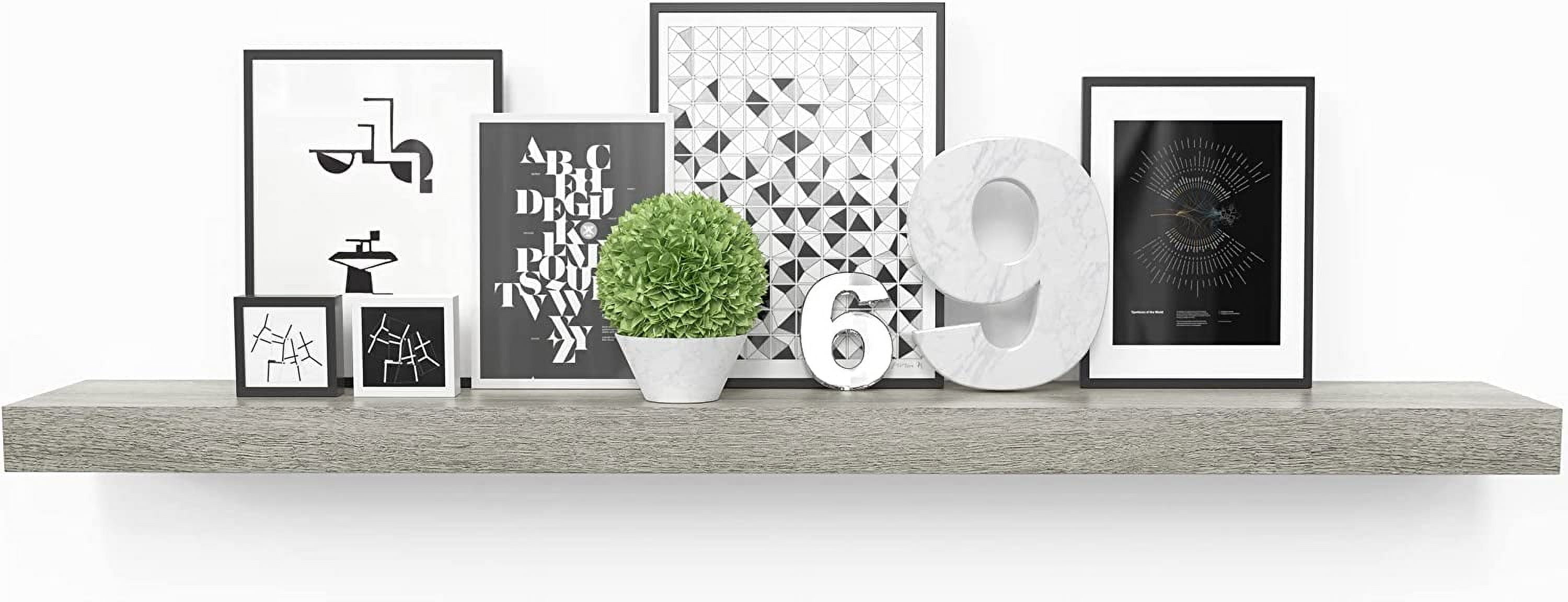 Ballucci 36" Floating Shelf, Wood Wall Mount Shelf with Invisible Bracket, 6" Deep, Gray