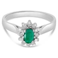 thumbnail image 6 of 14k White Gold Oval Emerald And Diamond Ring, 6 of 6