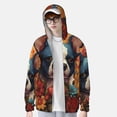 thumbnail image 2 of Balery Cute Colorful Flower French Bulldog Sudadera ligera de manga larga con capucha y protección solar UPF 50+ para hombre y mujer, ideal para pesca y running-Medium, 2 of 7