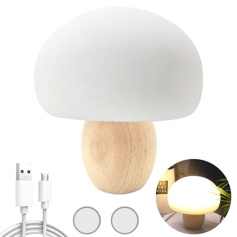 shop Split Lubricate Eummy Rechargeable Mushroom Night Light LED Wooden Mushroom Pat Light Color  Changing Silicone Bedside Lamp with 500mAh Battery Magnetic Nursery Night  Light for Kids Room Bedroom - Walmart.com