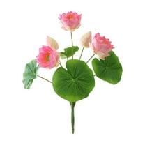 geerera 22.4" Artificial Lotus Flower Bouquet, Realistic Silk Water Lily Arrangement for Home Decor, Wedding, Party Centerpieces