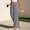 thumbnail image 6 of biudgviw Wide Leg Palazzo Pants for Women Crossover High Waist Flowy Pants Summer Beach Loose Lounge Pants with Pockets, 6 of 6