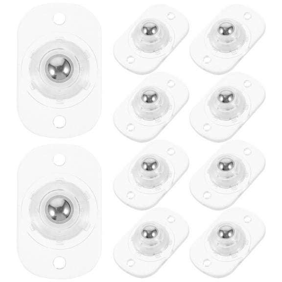 BESTOYARD 12Pcs Transparent Stainless Steel Adhesive Swivel Wheels for Storage Boxes