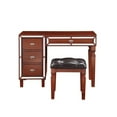 thumbnail image 4 of Sosi 47 Inch Vanity Desk Set with Stool, 3 Mirror Inlaid Drawers, Brown, 4 of 6