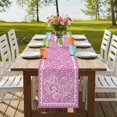 thumbnail image 4 of Table Runners 90 Inches Long Dress Scarves, Valentine's Day Farmhouse Coffee/Dining/Kitchen Table Runner for Living Room, Pink Love Rustic Retro Abstract Art 13x90 Inch, 4 of 9