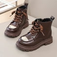 thumbnail image 5 of YUNAFFT Kids Lined Boots Solid Color Warm British Style Ankle Boots Casual Fashion, 5 of 8