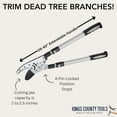 thumbnail image 3 of Kings County Tools Tree Trimmer Loppers - Double Ratcheting Anvil Lopper, 3 of 17