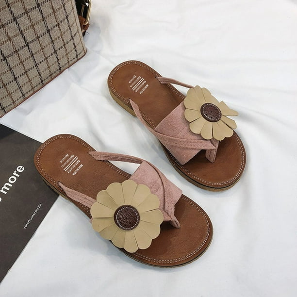 Chanclas diarias de verano Ocio Playa Flor Zapatillas planas para mujer Wmkox8yii ytu5318