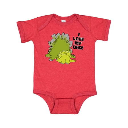 

Inktastic I Love my Dad with Baby and Daddy Stegosauruses Gift Baby Boy or Baby Girl Bodysuit