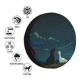 thumbnail image 4 of Susaid Farm Dog Duck Moonlight Print Tire Covers,Waterproof Anti-UV Snow Sun Rain Tire Covers for RV,Truck, SUV, Trailer, Camper-17 inch, 4 of 6