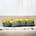 thumbnail image 7 of Ambesonne Animal Throw Pillow Cover 4 Pack, Frog Prince with Crown, 16", Green Yellow, 7 of 7