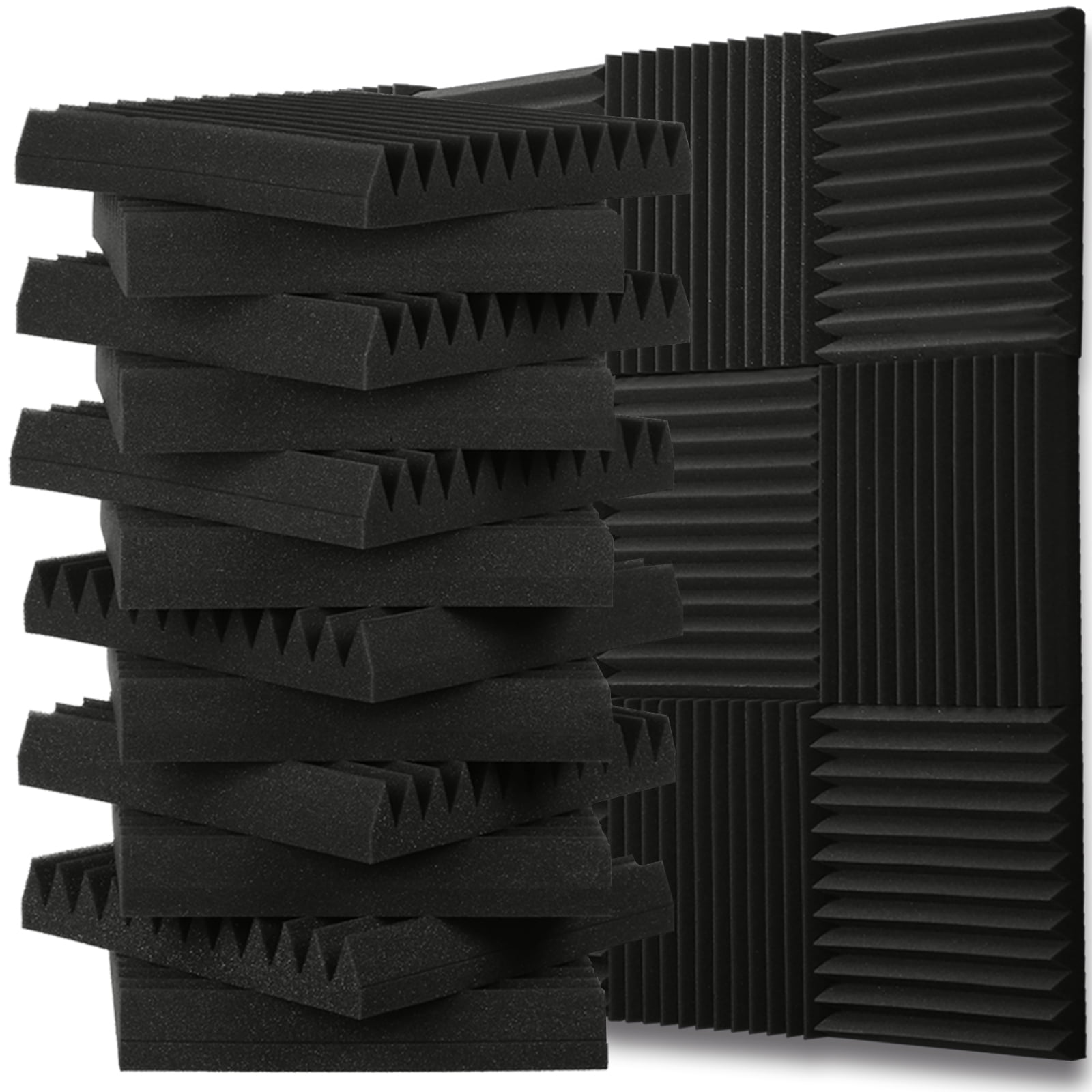 12 Pack Sound Proof Foam Panels,2x12x12 Acoustic Foam Panels,Sound Proofing Wall Padding for Studio & Home,High Density Studio Foam Panels 