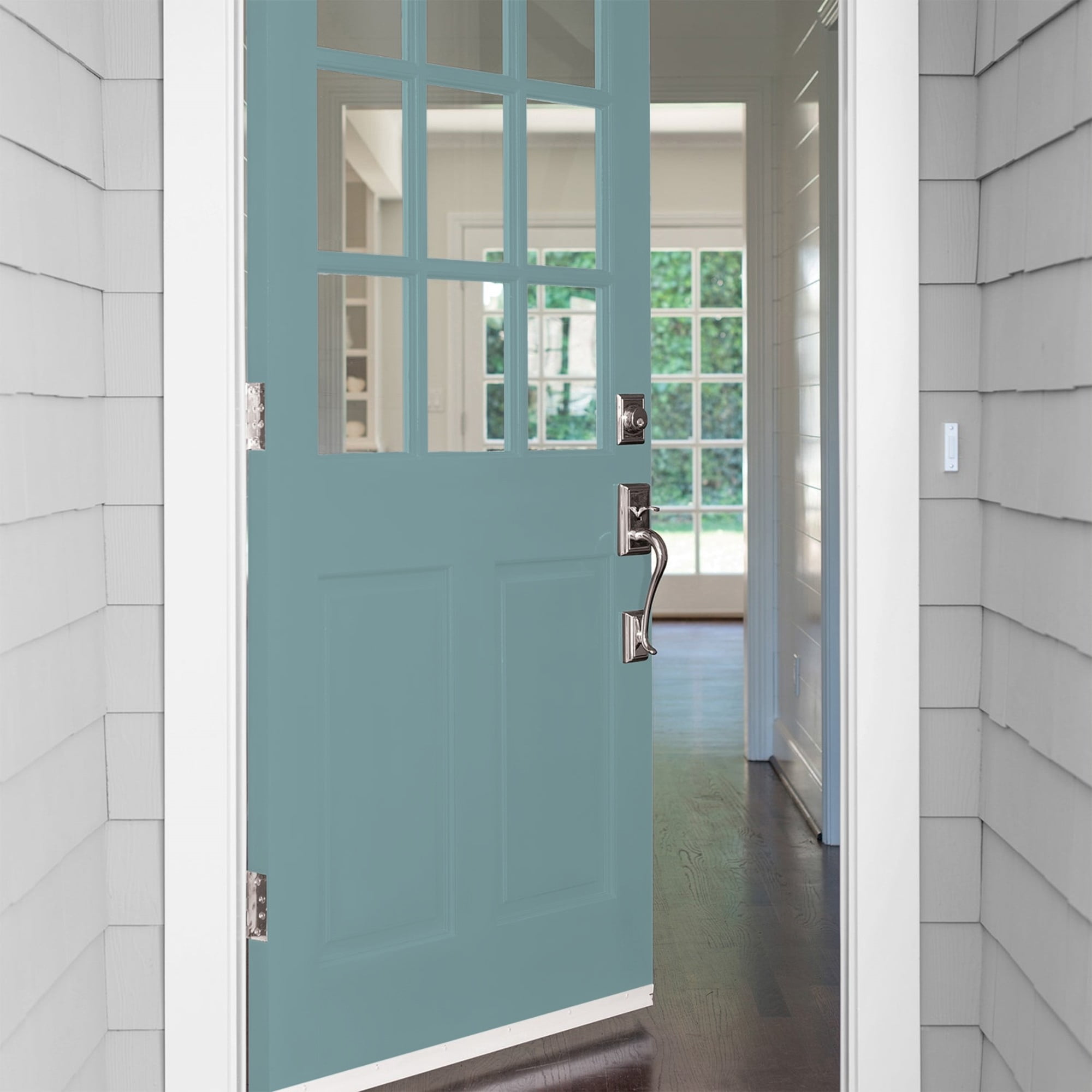 Glidden Fundamentals Cathedral Glass / Aqua Semi-Gloss Exterior Paint, 1 Gallon