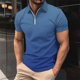 thumbnail image 2 of Camisas de Manga Larga para Hombres Casual Impreso Girar Abajo Cuello Cremallera Blusa, Camisas de Manga Larga para Hombres Algodón, 2 of 6