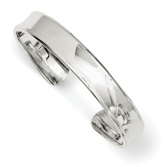 Sterling Silver 8.5mm Cuff Bangle Bracelet - 14.0 Grams