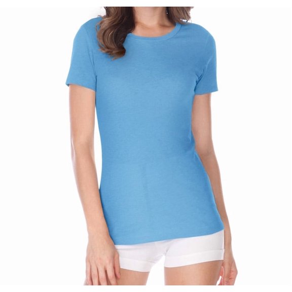 Kavio JJP0470 Junior Sheer Jersey Crew Neck Short Sleeve-Azure-S
