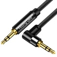 thumbnail image 2 of Yeung Qee Cable auxiliar de 3,5 mm, 6 pies, 3,5 mm, cable de audio estéreo macho a macho trenzado de nailon, adaptador de entrada auxiliar de audio para auriculares, altavoz estéreo para el hogar y el, 2 of 5
