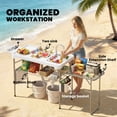 thumbnail image 4 of Outsunny Fish Cleaning Table Folding with Sink, White, 4 of 10