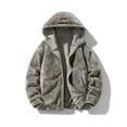 thumbnail image 3 of gbyLJF Men's Fleece Lined Jacket Winter Casual Full Zip Hooded Coat Thicken Warm Outwear Cardigan with Pockets Double Sided Wear Coat, 3 of 5