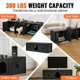 thumbnail image 5 of VEVOR Cat Litter Box Enclosure for 2 Cats, 57.9 in Hidden Litter Furniture, Double Room Large Cat Washroom Cabinet, Indoor Wooden Pet House TV Stand Side Table, Fit Most of Litterbox, Black, 5 of 9