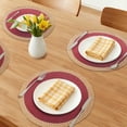 thumbnail image 2 of Farmhouse Placemats Set of 6 Woven Placemats for Dining Table Decor, Washable Kitchen Table Mat for Holiday Wine Red 15inch, 2 of 6