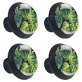thumbnail image 2 of 4 Pcs Tropical Leaves Knobs for Kitchen Cabinet Cupboard Dresser Bookcase Drawer Pulls Handles Round Home Decor, 2 of 8