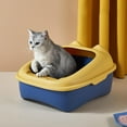 thumbnail image 6 of Cat with High Side Anti-Splashing Cat Toilet Semi-Enclosed Litter Pan Prevent Sand Leakage Easy to Clean for Indoor Kitty Yellow, 6 of 7