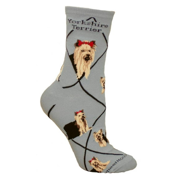 Yorkshire Terrier Dog Gray Cotton Ladies Socks