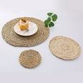 thumbnail image 6 of Ludlz Corn Water Grass Handmade Weave Round Coaster Pad Mat Heat Insulation Placemat, 6 of 7