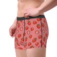 thumbnail image 2 of Susaid Red Strawberry Print Men's Mesh Boxer Briefs Cooling Breathable Sports Underwear Wide Waistband Boxer Briefs W/Fly-Small, 2 of 5