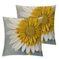 thumbnail image 2 of Nawypu  Handmade 3D Flower Pillow Covers Decorative Yellow Throw Pillow Aesthetic Sunflower Accent Pillow Case  2pcs Cushion Plush Cute Pillowcase for Home Bed Couch Decor Sham 2pcs 24x24in, 2 of 6