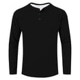 thumbnail image 5 of Mens Henley Shirts Cotton Long Sleeve Casual Pullover Shirts Stylish Lightweight Button Soft Solid Basic Tee Shirt, 5 of 5