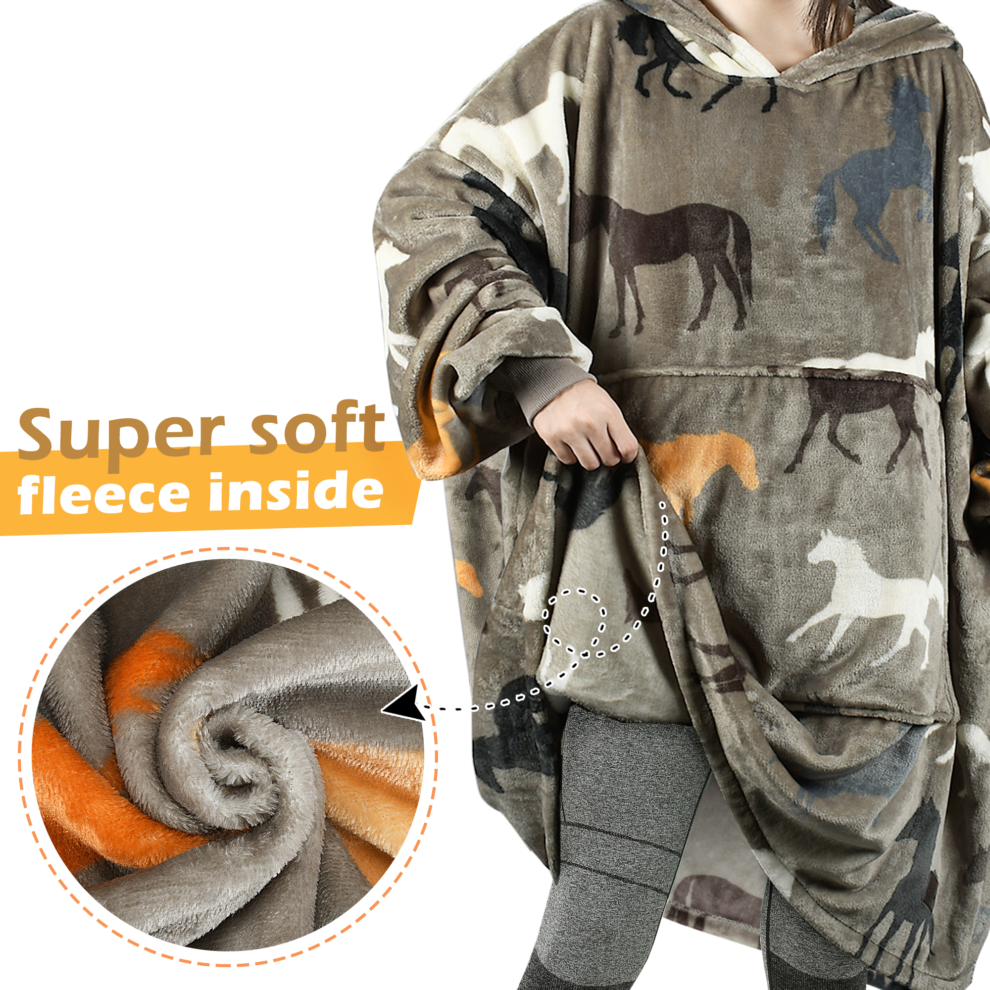 Catalonia Oversized Blanket Hoodie Sweatshirt, Wearable Fleece Pullover for Adult Men Women Teenagers Kids Wife Girlfriend