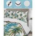 thumbnail image 3 of Twin XL Quilt Bedding Set, Tropical Plant Reversible Summer Quilt 3 Pieces, Summer Watercolor Boho Green Palm Trees Lightweight Bedspreads Coverlets with 2 Pillow Shams for All Seasons, 3 of 5