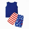 thumbnail image 5 of TOWED22 Baby Toddler Boy Outfits 2 Piece Soft Cotton Sleeveless Shirt Top + Cartoon Print Elastic Shorts Summer Clothing(Blue,12-18 M), 5 of 8