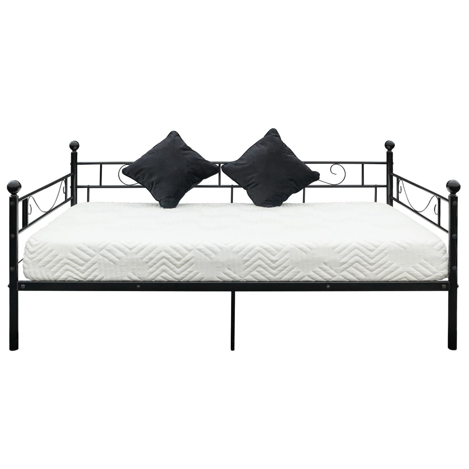 Ktaoxn Black Metal Daybed, Twin, Frame for Daybed with Steel Slat