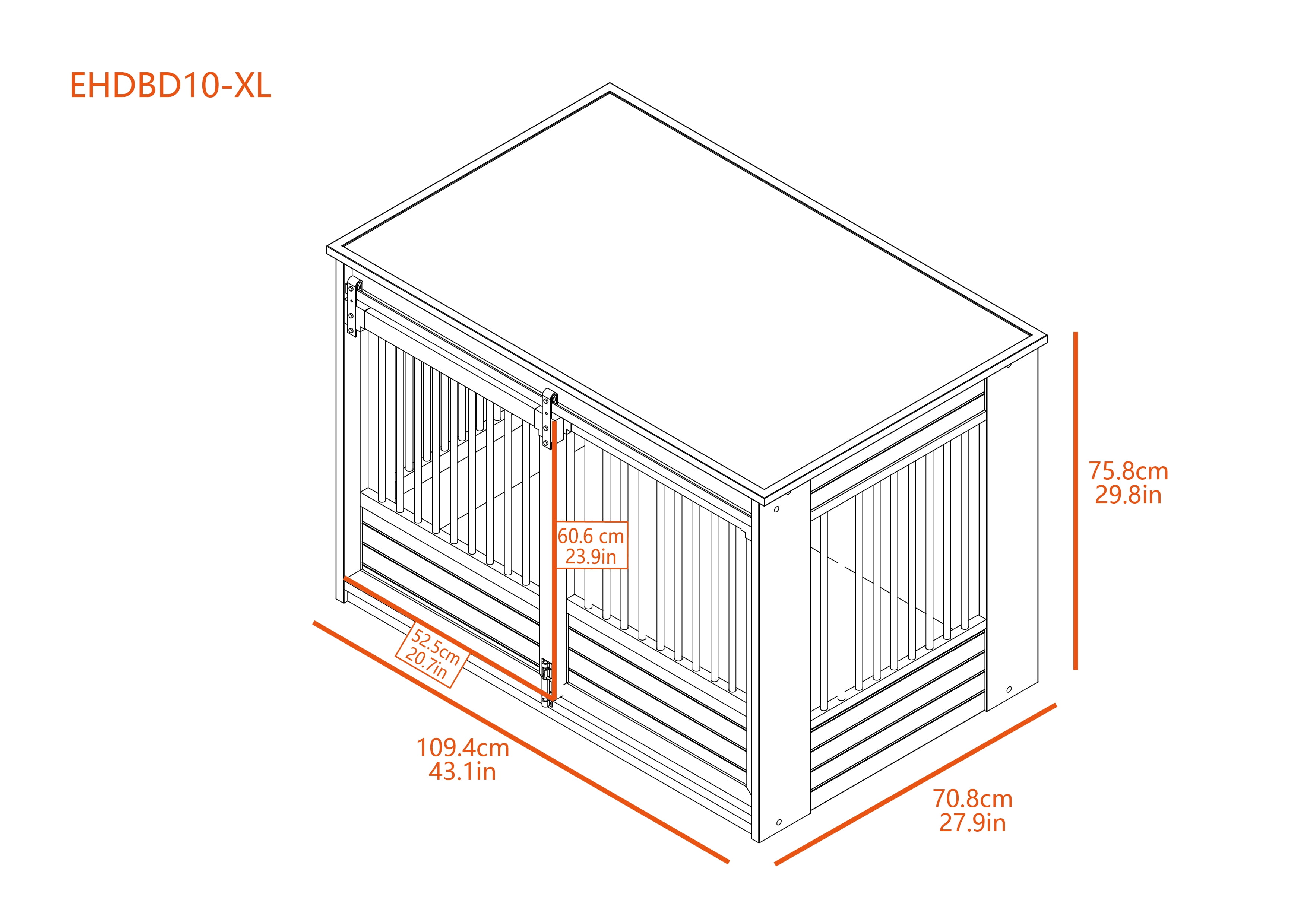 New Age Pet ECOFLEX® Barn Door Dog Crate & End Table, Indoor Furniture Style Kennel