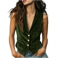 thumbnail image 2 of YanHoo Womens Velvet Vest Vintage Sleeveless V-Neck Button Down Waistcoat Casual Going Out Party Outfits, 2 of 6