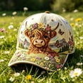 thumbnail image 4 of LEFXSMR Baseball Cap, High Cow Themed Adjustable Hat for Women, Floral Sun Hats for Outdoor Activities & Daily Wear, 4 of 8
