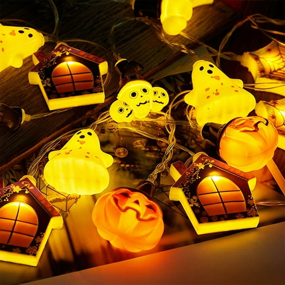 Eespoir Halloween Decorations Skull String Lights, 9.84FT 20LED Pumpkin String Lights, for Halloween Theme Parties, Home Indoor/Outdoor