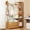 Yellow, variant on Colourtree 65'' H X 39.4'' W X 11.4'' D Bamboo Clothing Garment Rack Clothing Rack Storage Shelves Garment Hanging With Door,Yellow