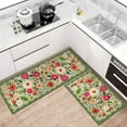 thumbnail image 2 of Kitchen Rugs and Mats Non Skid Washable Set of 2,Boho Floral Modern Farmhouse Bohemian Kitchen Runner Rugs with Rubber Backing for Kitchen Decor and Accessories (Green 17"x47"+17"x30"), 2 of 6