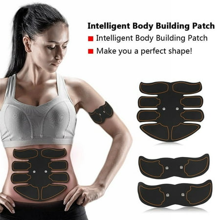 Muscle Trainer Toner - Abdominal Toning Belt - 6 Modes Portable EMS Body Muscle Training Patch Belly Sticker- Rhythm & Soft Impulse for Arm, Waist Muscles Exercise,Home/Gym Workout Fitness Equipment