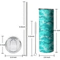 thumbnail image 5 of 20oz Light Blue Camo Classic Pattern Skinny Tumblers Stainless Steel Tumbler with Lid and Straw,Vacuum Insulated Double Wall Travel Tumbler Cups with Cleaning Brush for Coffee,Tea, 5 of 6