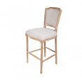 thumbnail image 2 of Solid Oak Barstool 29" with Linen Look Fabric and Pin Nail Trim, 2 of 2