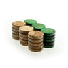 WE Games Olive Wood Backgammon Checkers/Chips in Green & Natural