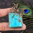 thumbnail image 2 of Natural Tibetan Turquoise Gemstone Copper Wire Wrap Gift Pendant 2.64, 2 of 4