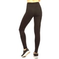 thumbnail image 2 of Sofra Cotton Leggings - Womens Medium Weight Breathable Cotton Legging, Black, Size: XX-Large, 2 of 3